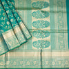 Dark Green Soft Silk Saree With Floral Pattern On The Body
