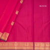 Rani Pink Silk Saree With Peacock And Chakra Buttas And Gold Zari Border