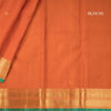 Rust Orange Silk Saree With Peacock And Chakra Buttas And Gold Zari Border