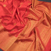 Chilly Red Silk Saree With Chakra Buttas And Gold Zari Self Border