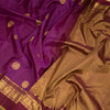 Magenta Silk Saree With Animal Motif On The Body And Zari With Thread Embossed Border