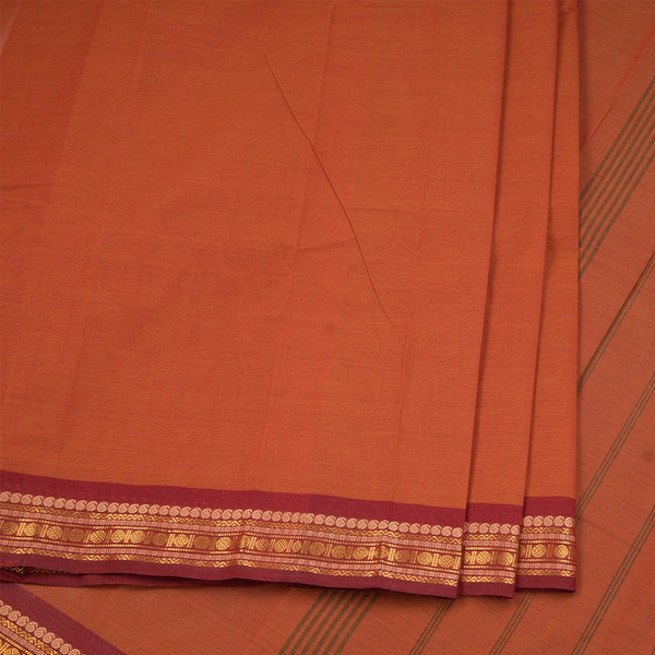 Chettinad Cotton Shot Colour Plain Saree With Zari Border Without Blouse