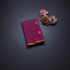 Dark Pink Borderless Silk Saree With Floral Zari Buttas On The Body