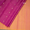 Dark Pink Borderless Silk Saree With Floral Zari Buttas On The Body