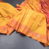 Mango Yellow Silk Saree With Zari Buttas And Stripes Border