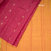 Maroon Borderless Silk Saree With Floral Zari Buttas On The Body 02