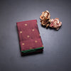 Araku Colour Borderless Micro Checked Silk Saree With Peacock And Chakra Buttas