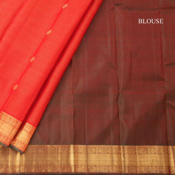Red Vairaoosi Silk Saree With Peacock And Chakra Buttas And Rettapet Border