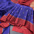 Blue Silk Saree With Peacock And Chakra Buttas And Maroon Border
