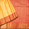 Mango Yellow Brocade Silk Saree And Gold Zari Border
