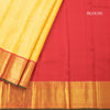 Mango Yellow Brocade Silk Saree And Gold Zari Border