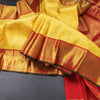 Mango Yellow Brocade Silk Saree And Gold Zari Border