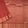 Red Soft Silk Saree With Vertical Design On The Body And Temple Zari Border