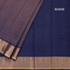 Dark Blue Soft Silk Saree With Vertical Design On The Body And Temple Zari Border
