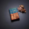 Peacock Blue Soft Silk Saree Checks With Peacock And Floral Design And Zari Border