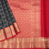 Shot Colour Soft Silk Saree Checks With Elephant And Chakra Design And Zari Border