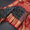 Shot Colour Soft Silk Saree Checks With Elephant And Chakra Design And Zari Border
