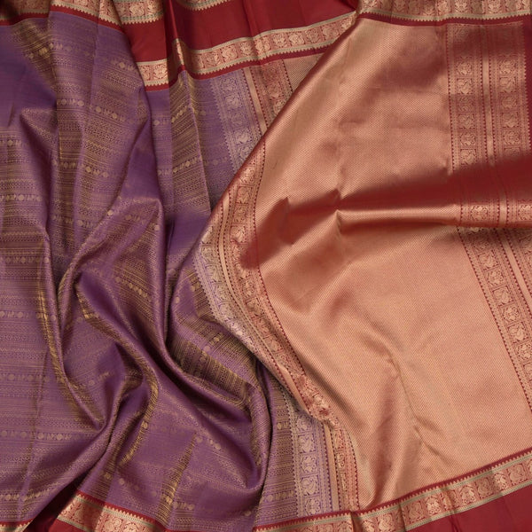 Dark Purple Soft Silk Saree With Multi Design On The Body And Rettapet Border
