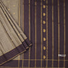Brown Silk Saree With Peacock And Chakra Buttas And Simple Border