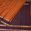 Rust Orange Soft Silk Saree With Chakra Buttas And Rettapet Border