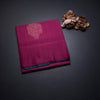 Dark Pink Borderless Soft Silk Saree With Contrast Pallu