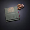 Sage Green Borderless Soft Silk Saree With Contrast Pallu