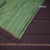 Parrot Green Soft Silk Saree With Chakra Buttas And Simple border
