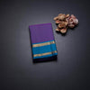 Purple Stripes Silk Saree And Rettapet Border