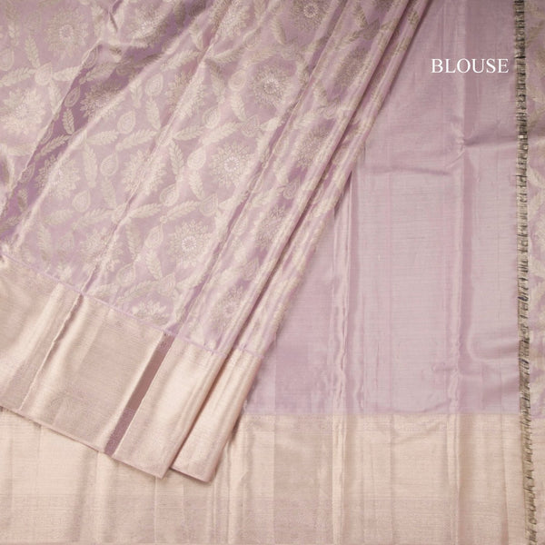 Onion Pink Brocade Tissue Silk Saree And Self Border