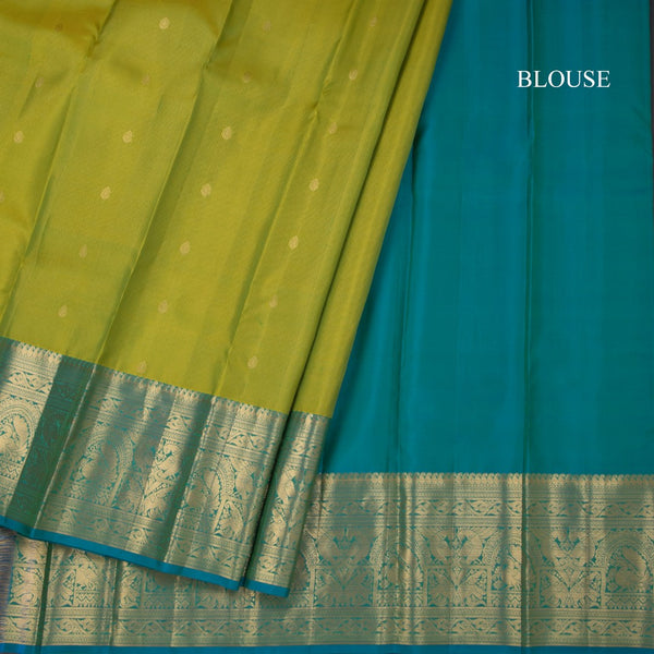 Shot Colour Zari Stripes Silk Saree With Small Buttas And Zari Border