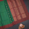 Green Checked Soft Silk Saree With Elephant Buttas And Maroon Border