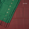 Green Checked Soft Silk Saree With Elephant Buttas And Maroon Border
