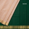 Sandal Silk Saree With Mango And Floral Buttas And Gold Zari Border