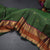 Green Micro Checked Silk Saree With Peacock And Chakra Buttas