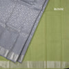 Grey Brocade Silk Saree In Silver Zari And Zari Border