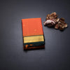 Orange Silk Saree With Mango And Chakra Buttas And Temple Border