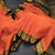 Orange Silk Saree With Mango And Chakra Buttas And Temple Border