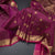 Dark Pink Striped Silk Saree With Floral Buttas And Zari Border