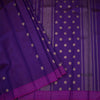 Purple Silk Saree With Peacock And Chakra Buttas And Stripes Border 02