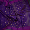 Purple Silk Saree With Peacock And Chakra Buttas And Stripes Border 02