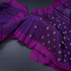 Purple Silk Saree With Peacock And Chakra Buttas And Stripes Border 02