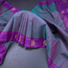 Shot Colour Checked Silk Saree And Peacock And Mango Buttas On Border 03