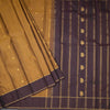 Golden Brown Silk Saree With Peacock And Chakra Buttas 