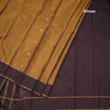 Golden Brown Silk Saree With Peacock And Chakra Buttas 