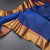 Dark Blue Checked Silk Saree And Gold Zari Border