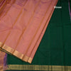 Peach Silk Saree With Small Buttas And Gold Zari Border