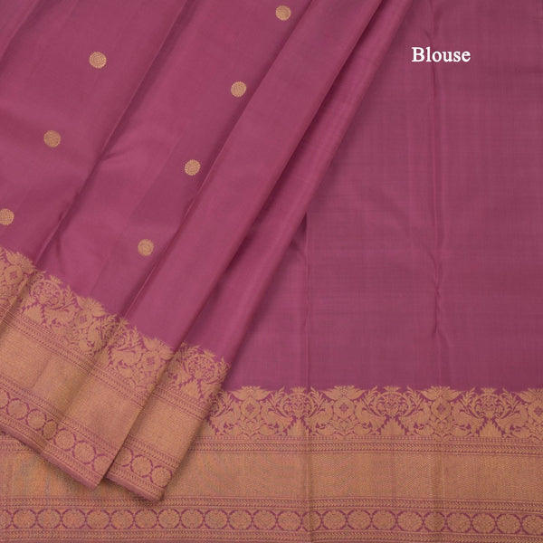 Dark Onion Pink Silk Saree With Chakra Buttas And gold Zari Border