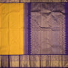 Mango Yellow Silk Saree With Love Birds Design And Purple Zari Border