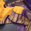 Mango Yellow Silk Saree With Love Birds Design And Purple Zari Border