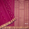 Reddish Pink Silk Saree With Peacock And Chakra Buttas And Gold Zari Border